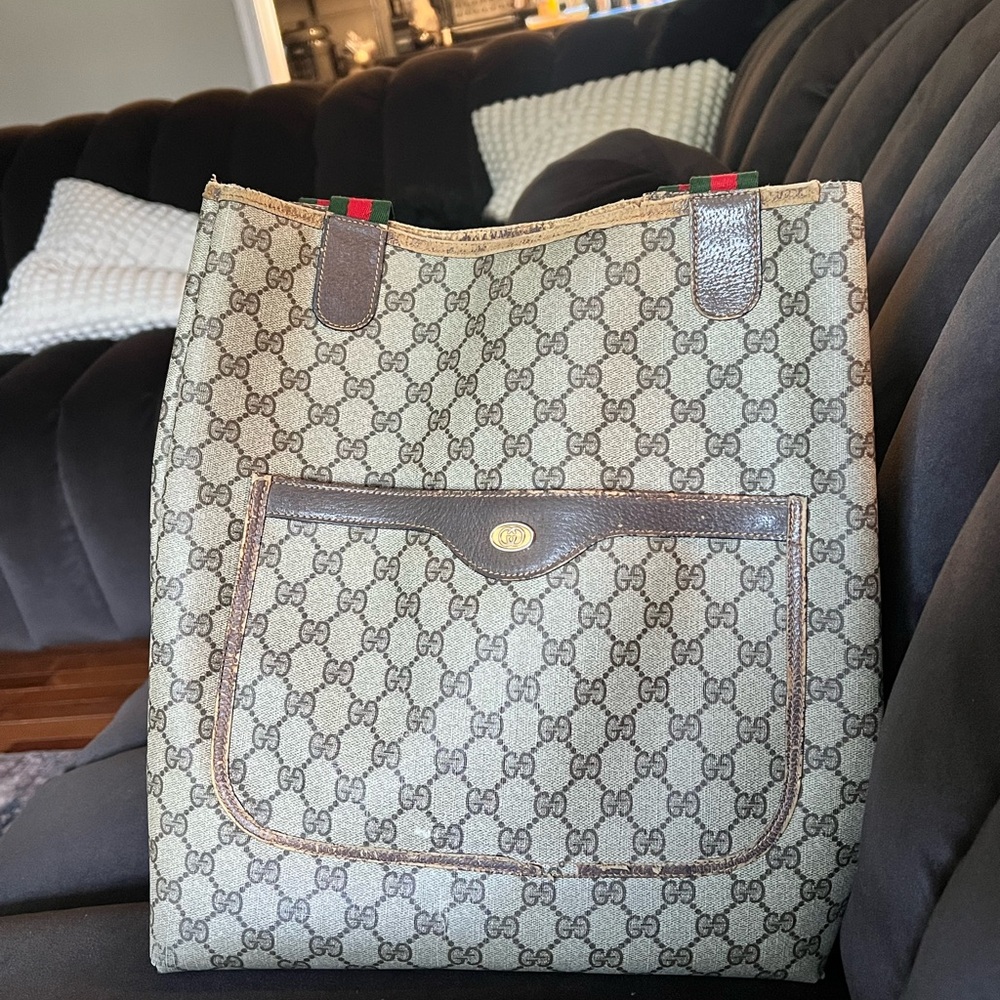 Gucci Beige and Brown Monogram Tote